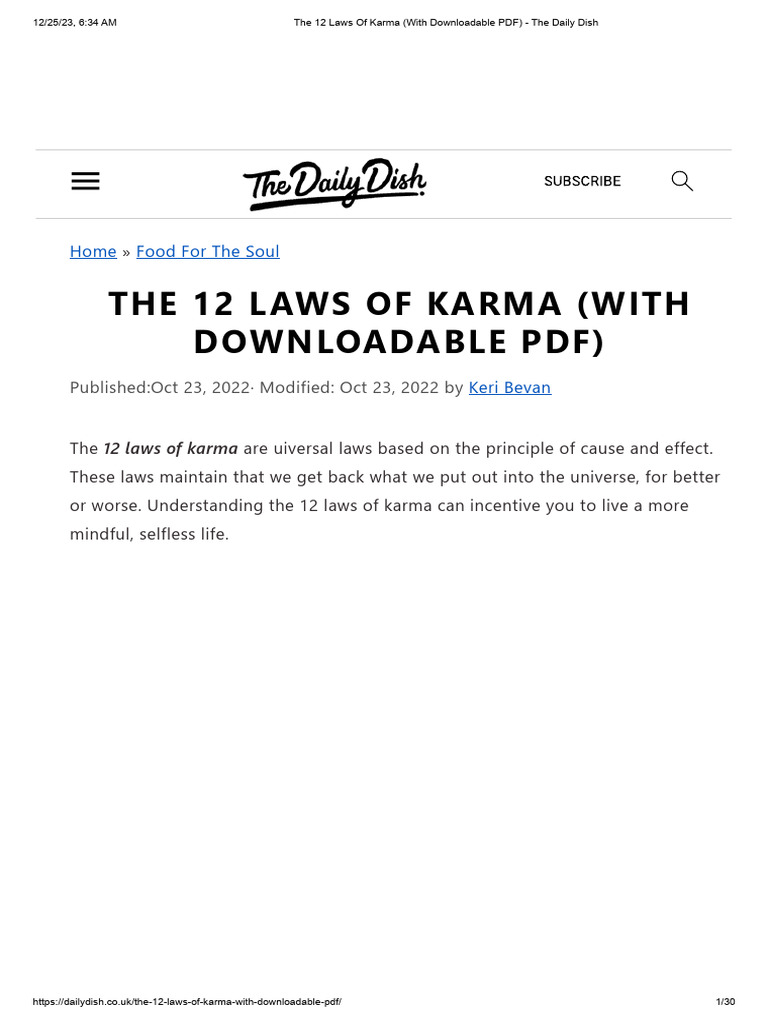 The 12 Laws of Karma Explained | PDF | Karma | Thought