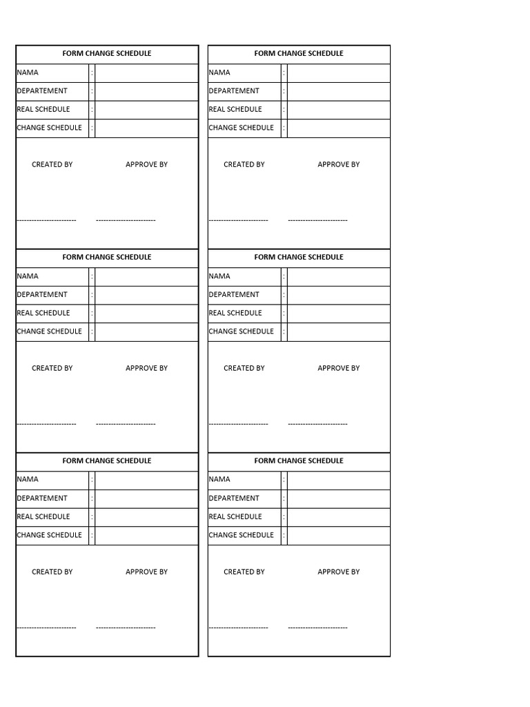 Form Change Schedule | PDF