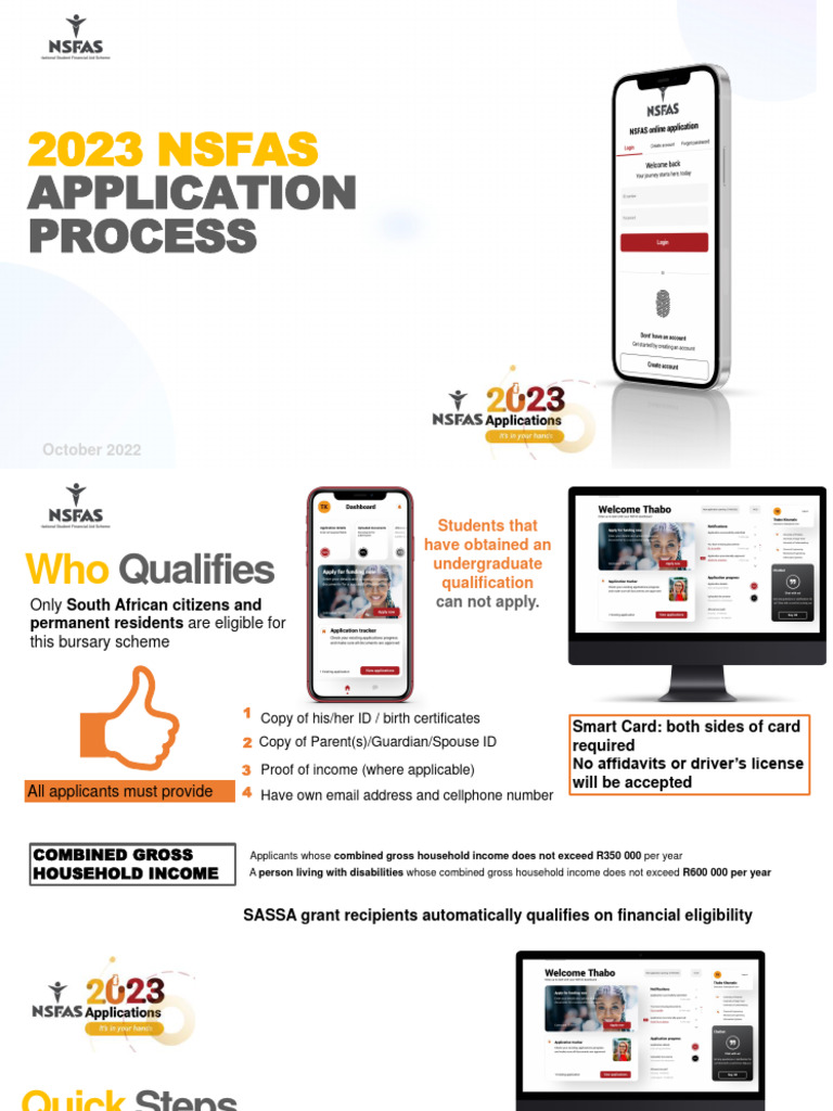 2023 NSFAS Student Application Process - BV | PDF | Government