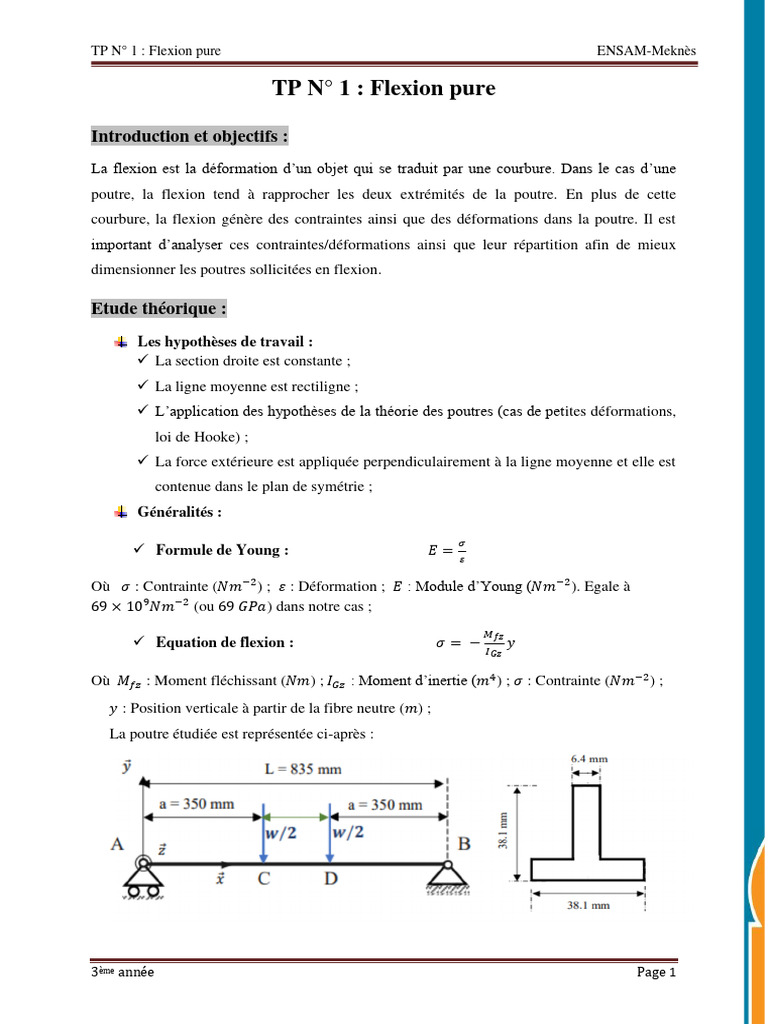 Contrainte en flexion des poutres | PDF | Technologie et ingénierie