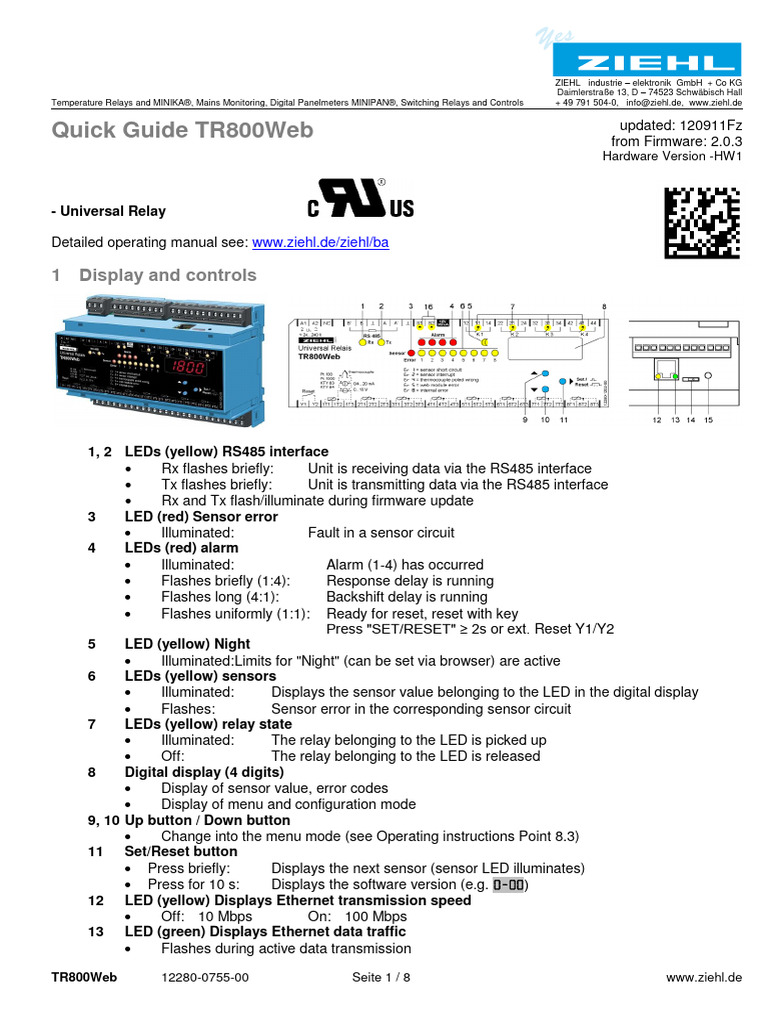 7XV5662-7AD10 Quick Guide TR800 Ziehl 12280-0755-00 en | PDF | World ...