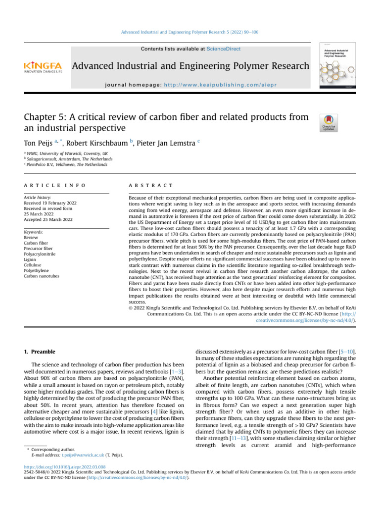 A Critical Review of Carbon Fiber and Related Products From An ...