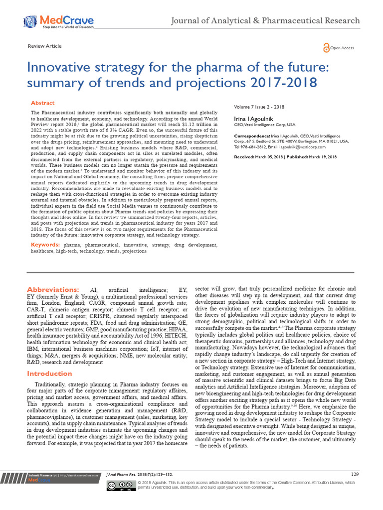 Innovative Strategy For The Pharma of The Future | PDF