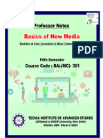 Notes - BAJMC-301 - Basics of New Media - Unit-I