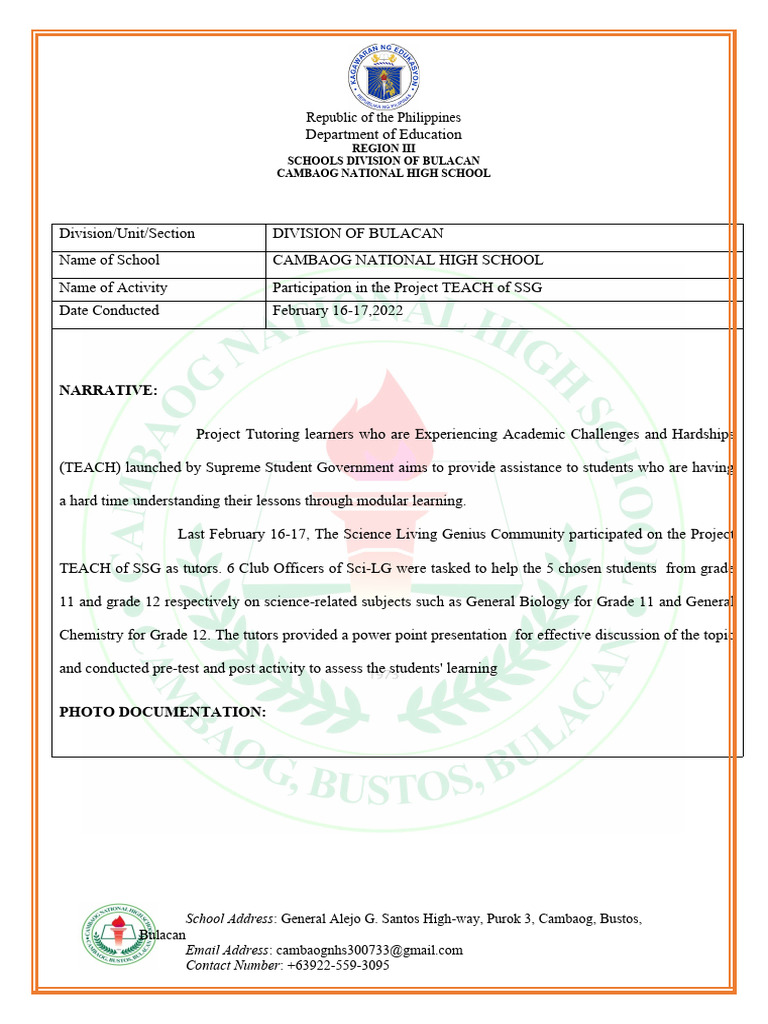 SciLG ACR Project TEACH | PDF | Education Theory | Human Communication