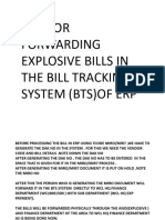 Sop For Forwarding Explosive Bills in Explosive Bills in The Bill Tracking System (BTS) of Erp