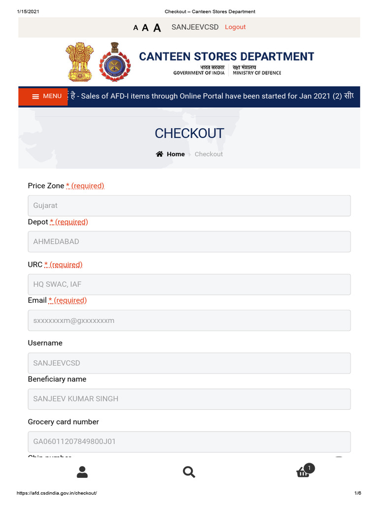 Checkout Canteen Stores Department PDF