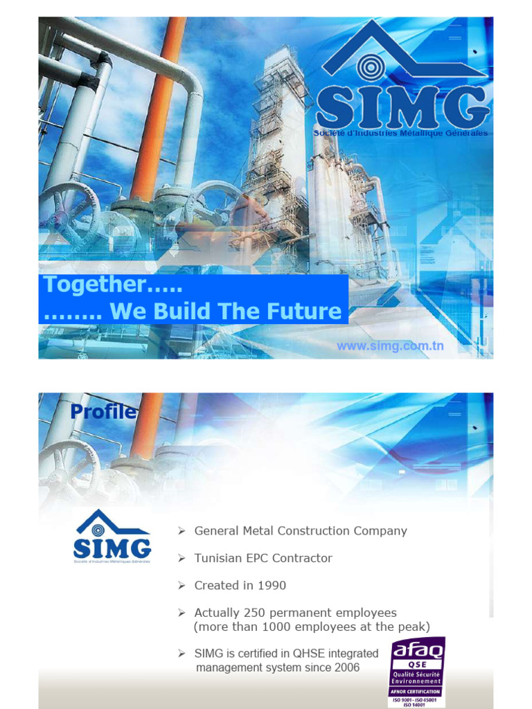 SIMG : Leader en Construction Métallique | PDF | Technologie et ingénierie