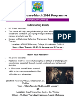 ARCHES Recovery College Programme For Jan Feb Mar 2024