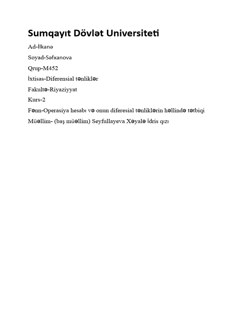 Titul Vərəqi | PDF