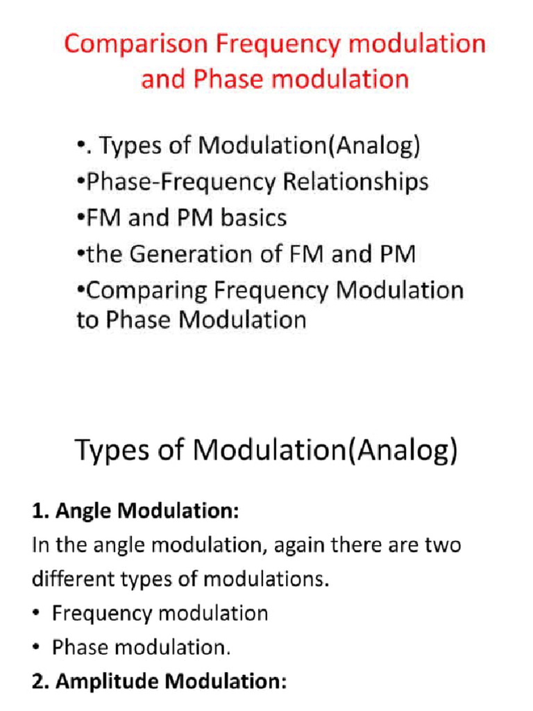 PM Vs FM | PDF