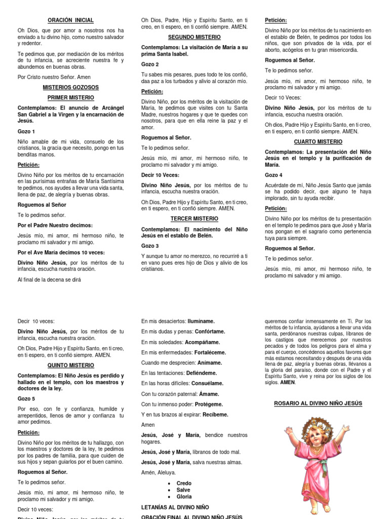 Rosario DIVINO NIÑO JESÚS | PDF