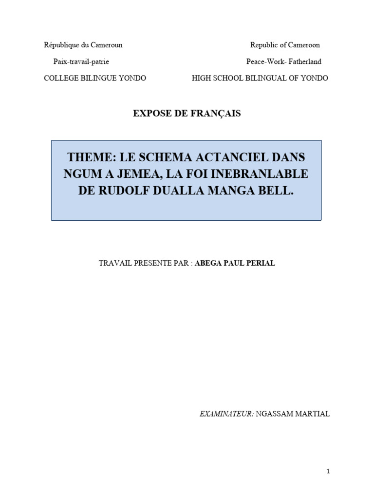 Expose de Francais | PDF