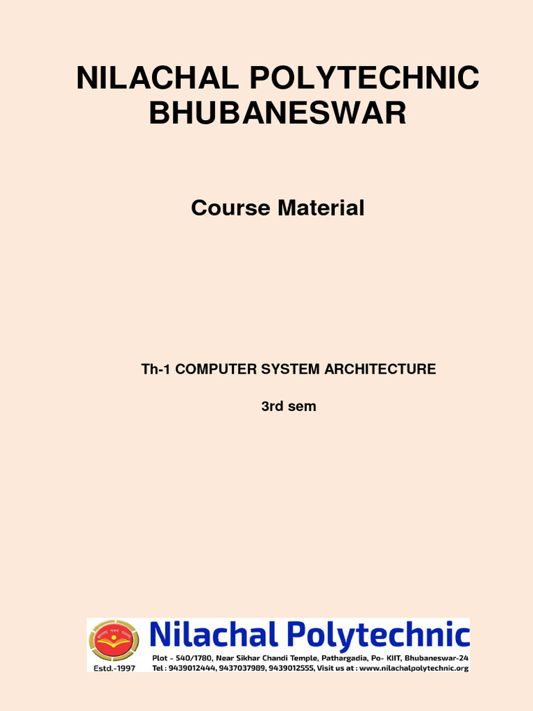 Computer System Architecture Course Guide | PDF | Computers