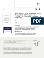 Addressing The Social and Cultural Norms That Underlie The Acceptance of Violence: Proceedings of A Workshop-In Brief (2018)