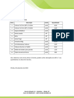 Relação de Materiais - Edf Forte Da Barra - 095013