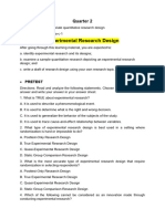 Quarter 2 - Descriptive Research Design - EXPERIMENTAL