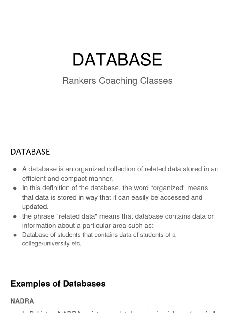 Database | PDF