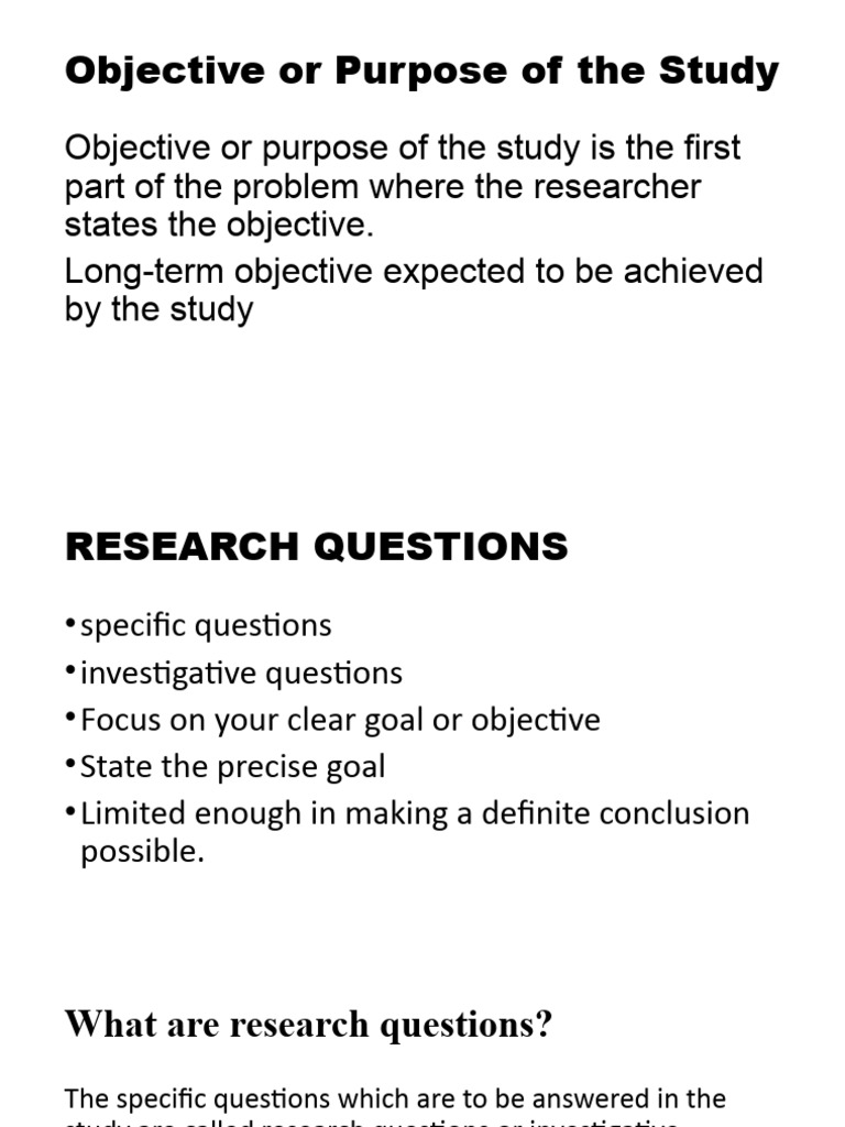 Research Objectives and Limitations | PDF | Question | Methodology