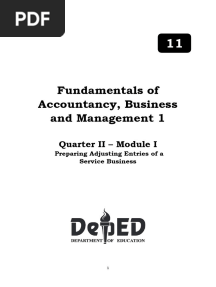 Fabm 1 - Q2 - Week 1 - Module 1 - Preparing Adjusting Entries of A Service Business - For Reproduction