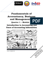 Fabm 1 - Q1 - WK 1 - Module 1 - Introduction To Accounting and History of Accounting