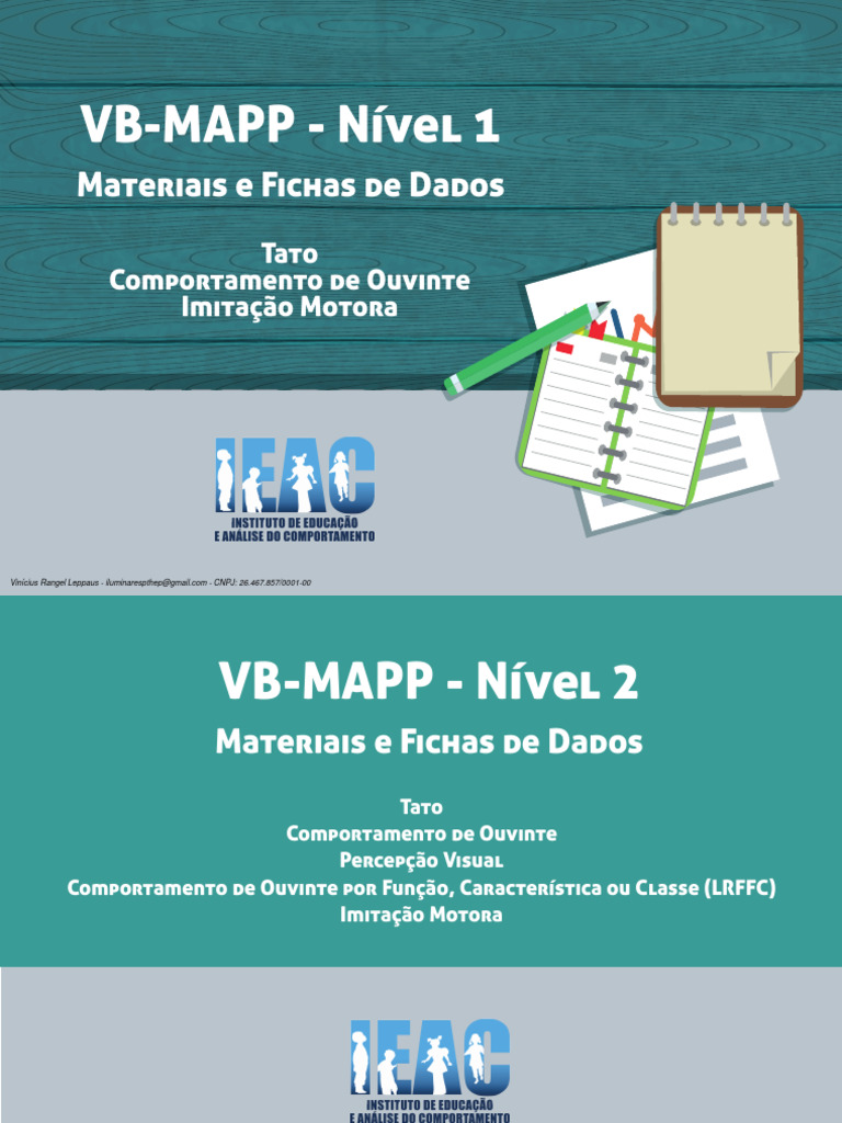 Kit VB-MAPP Níveis 1, 2 e 3 | PDF