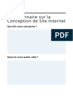 Questionnaire Sur La Conception de Site Internet