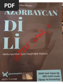 Güvən 2023 Azərbaycan Dili Test Tapşırıqları