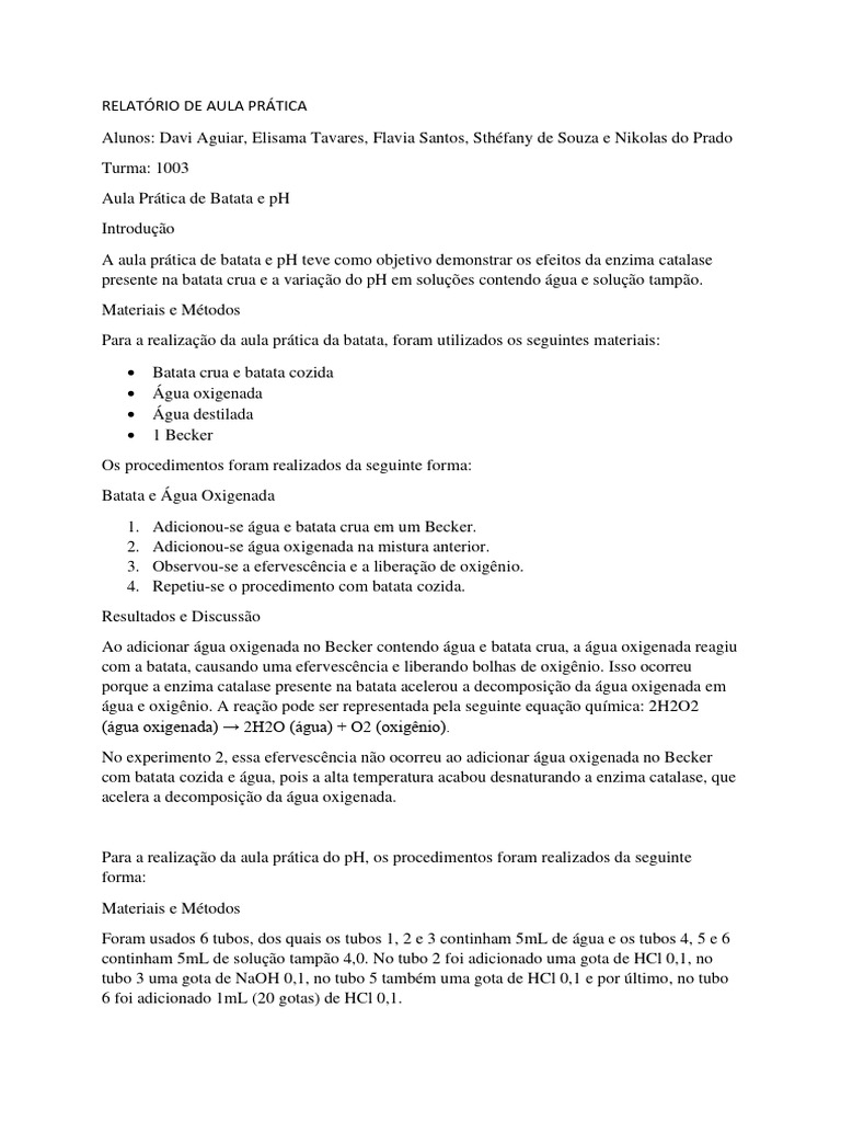 Relatorio PH XD | Download grátis PDF | Solução-tampão | Ph