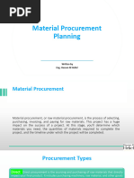 Material Procurement Planning 1704278936