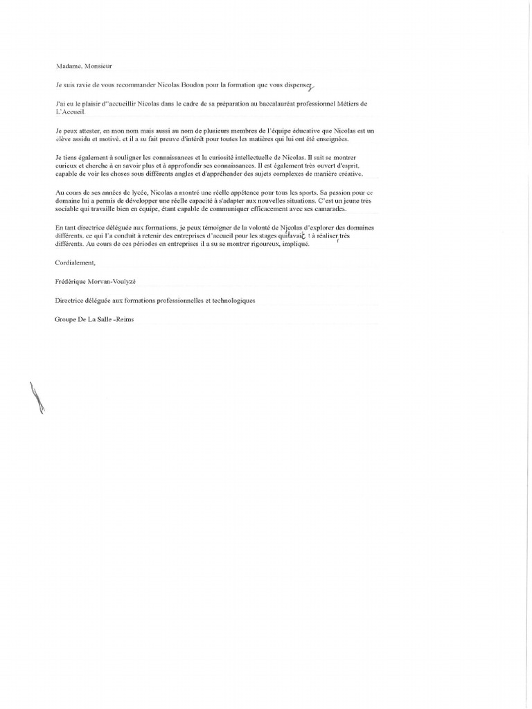 Lettre de Reco | PDF