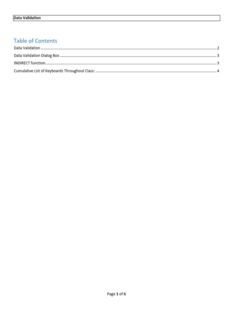 Data Validation With Shortcut Keys  PDF