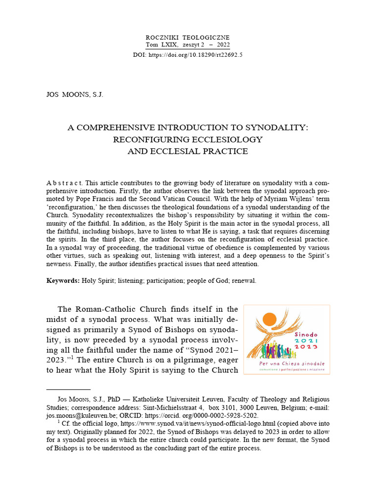 Understanding Synodality in the Church | PDF | Second Vatican Council ...