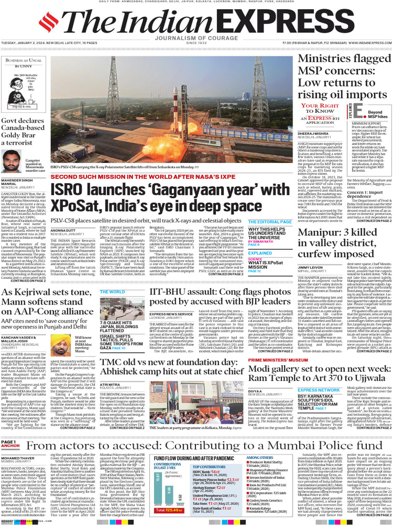 Indian Express 2 Jan 2024 Part 1 PDF