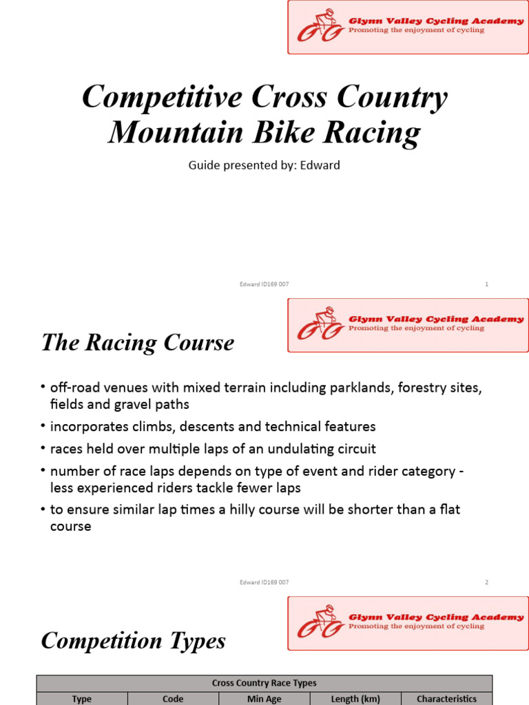 Competitive Cross Country Mountain Bike Racing | PDF | Land Transport ...
