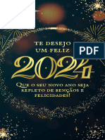 Feliz 2024 Dourado Vídeo para Dispositivos Móveis