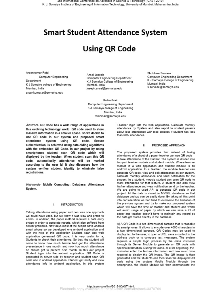 QR Code Attendance System Overview | PDF | Qr Code | Barcode
