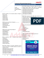 Insurance Questions For IRDA Assistant Manager Exam 2023