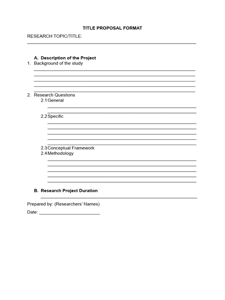 Research Project Proposal Template | PDF