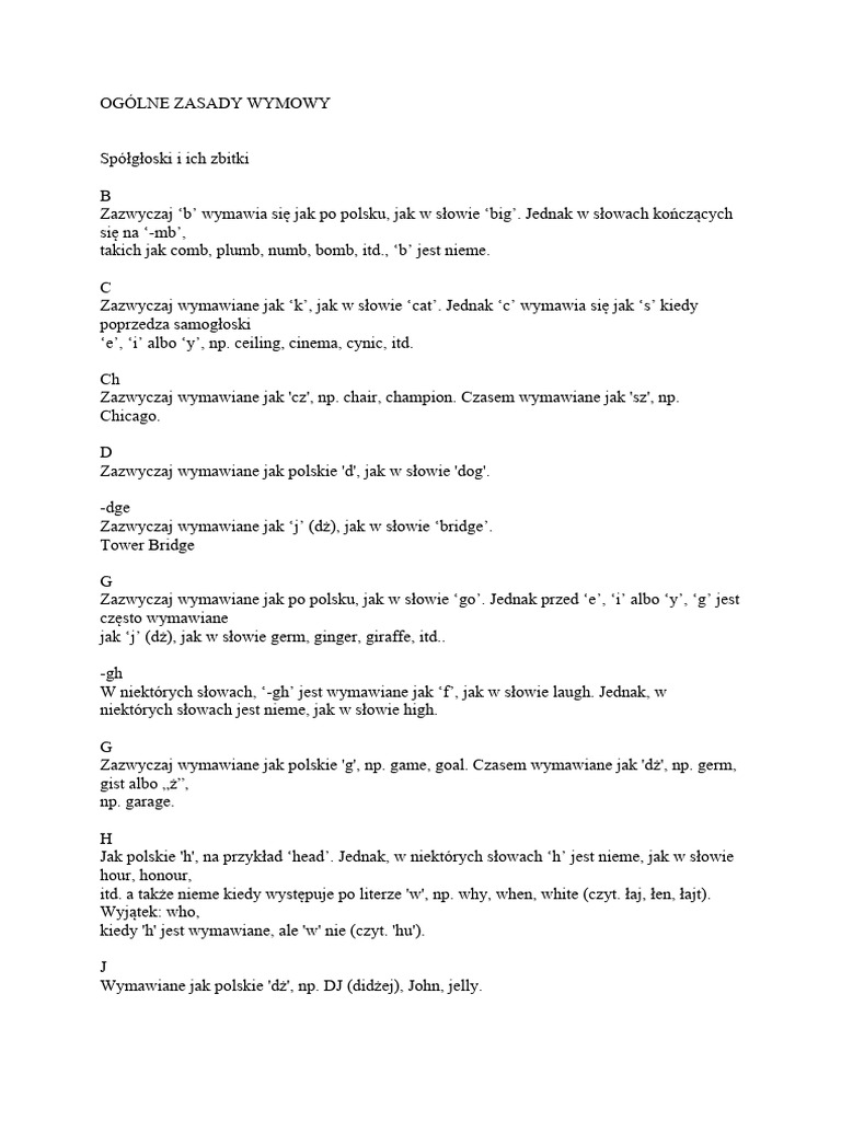 Wymowa Angielska PDF