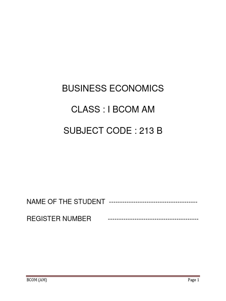 Economics Material | PDF