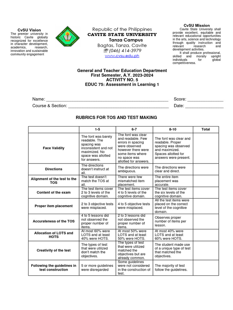 RUBRICS PDF