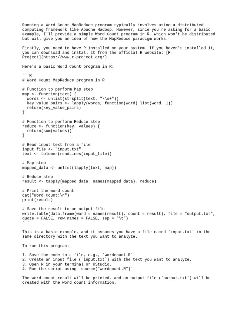 Q3 - To Run A Basic Word Count MapReduce | PDF