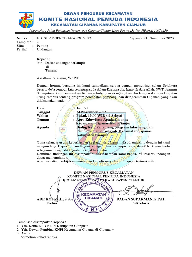 Undangan Peserta Urung Rembuk | PDF