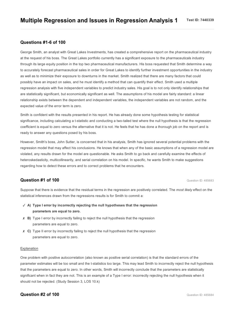 Regression Analysis and Model Evaluation | PDF | Multicollinearity ...