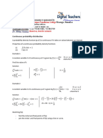 A Level Math Paper 2 Continuous Probability Distribution