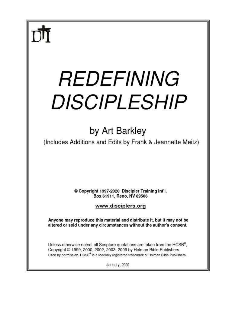 Redefining Discipleship 2020 | PDF | Disciple (Christianity) | Jesus