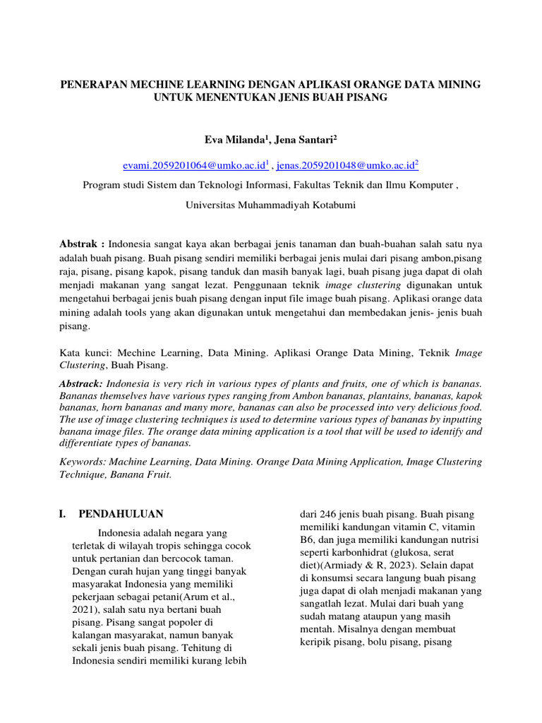 Penerapan Orange Data Mining untuk Pisang | PDF