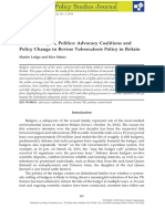 Science, Badgers, Politics Advocacy Coalitions and Policy Change in Bovine Tuberculosis Policy in Britain