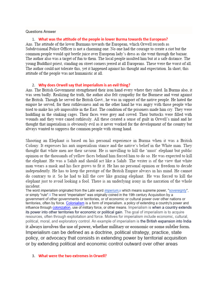 Shooting An Elephant PDF